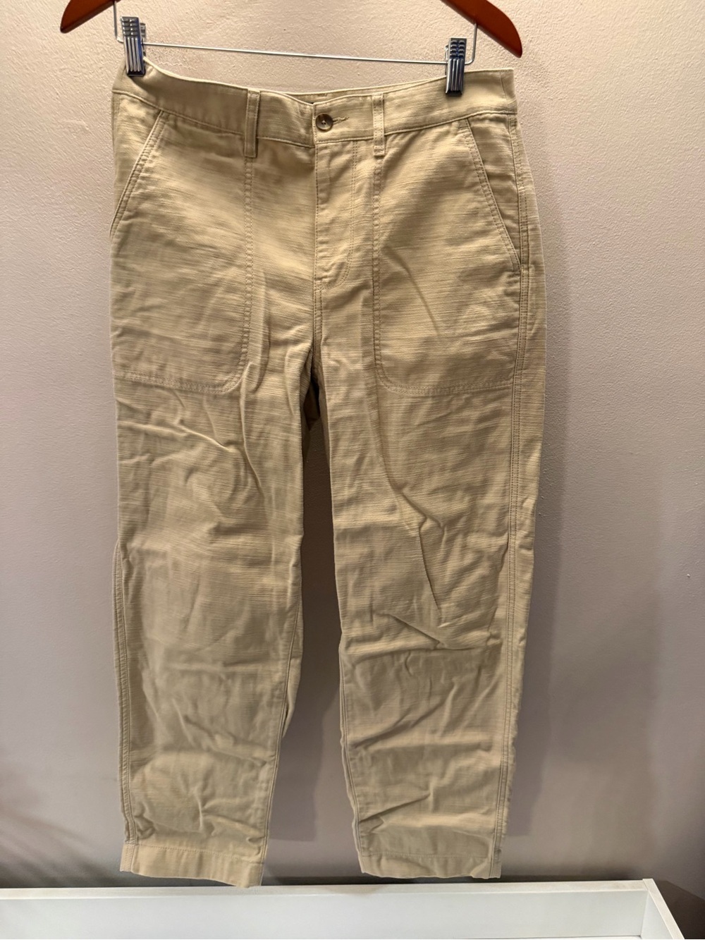 J.Crew Womens Beige Khaki Textured Utility Chino Patch Pocket Pants Size 6‎